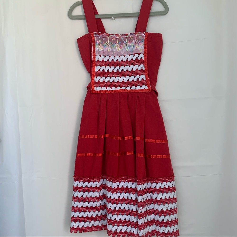 Mexican Traditional Embroidered Lace Dress Size 5